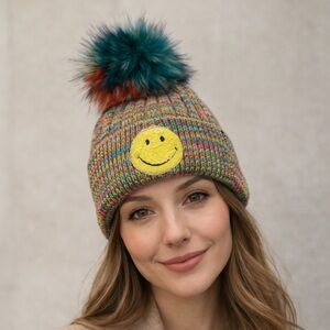 Jocelyn Smiley Hat with Pom Pom